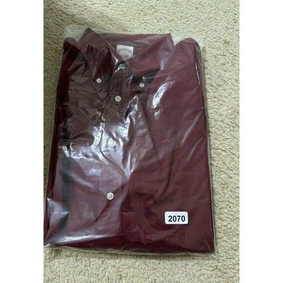 Brooks Brothers Non Iron Button Up Shirt Long Sleeve Men L Traditional Red‎ Logo - Picture 8 of 8